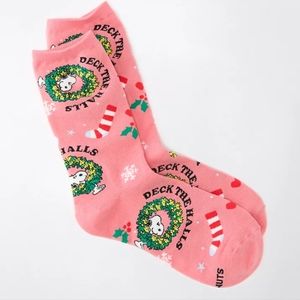 Snoopy “Deck the Halls” Christmas Socks, New With Tags